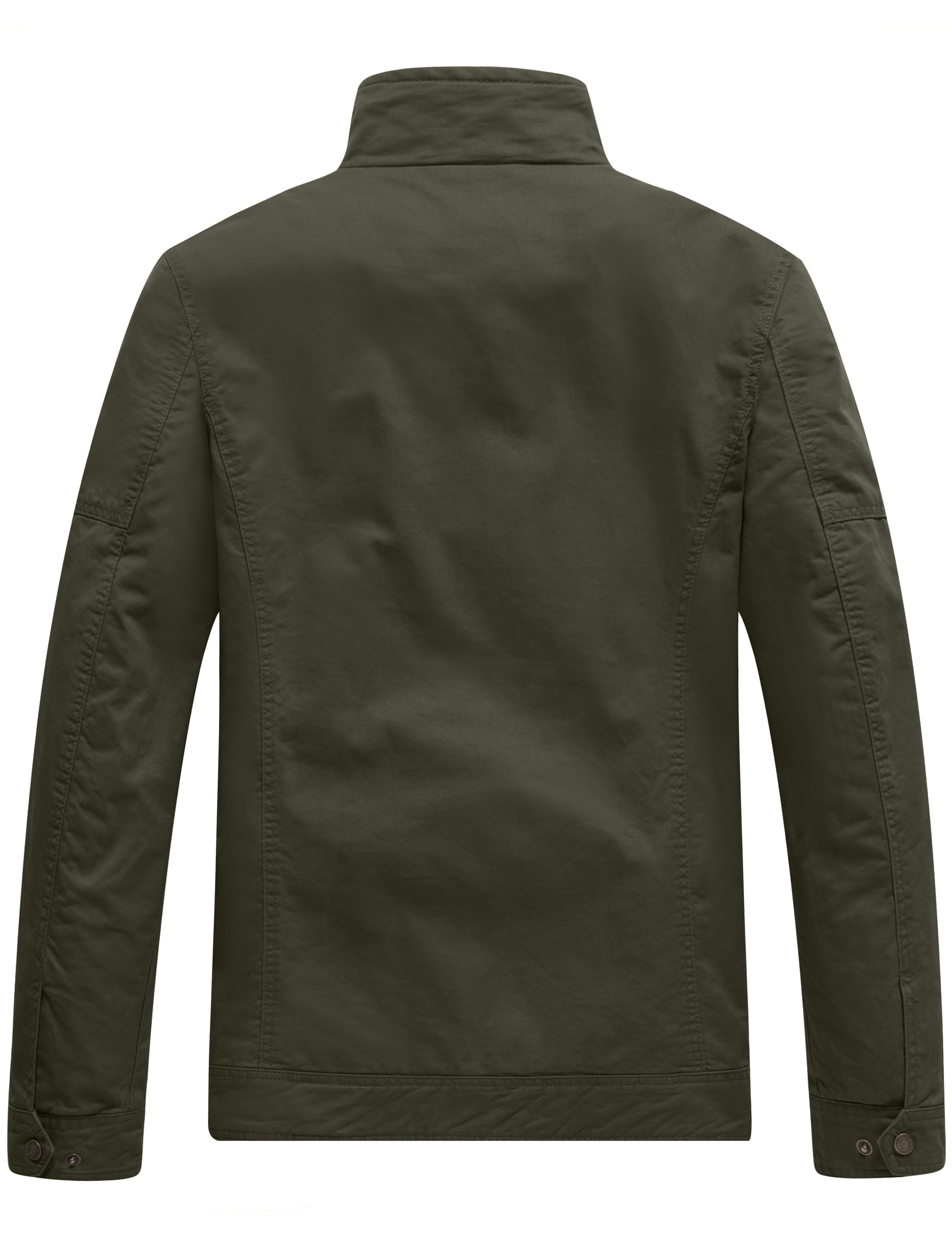 Men'S Spring Lightweight Cotton Work Jacket Windbreaker Utility Coat Green S